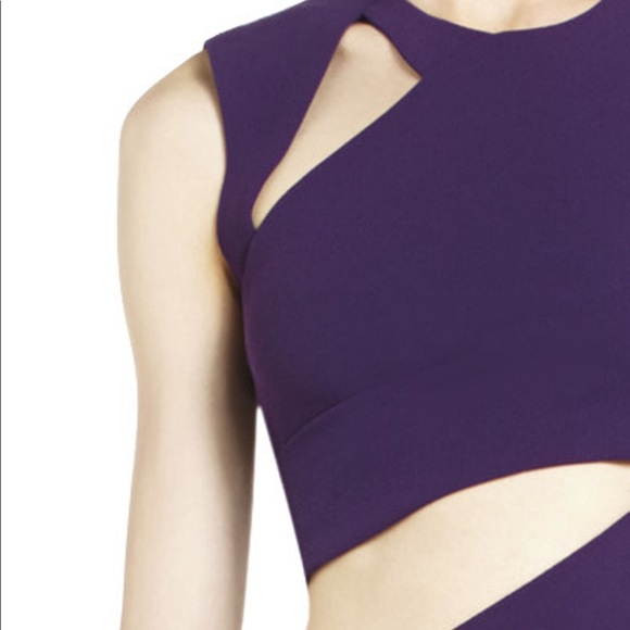 BCBGMAXAZRIA Dress Purple Sleeveless Cutout - Picture 6 of 6